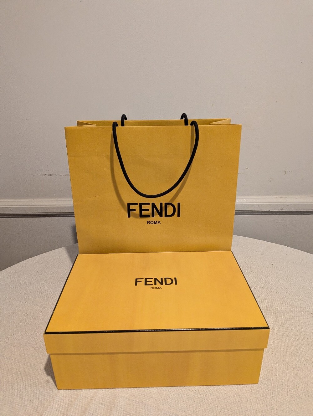 Fendi Shoe Box and Shopping Bag Set